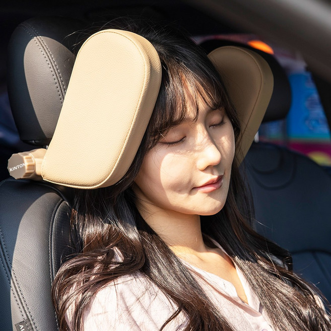 킨톤 스마트 차량용 목쿠션 헤드레스트, 베이지, 1개