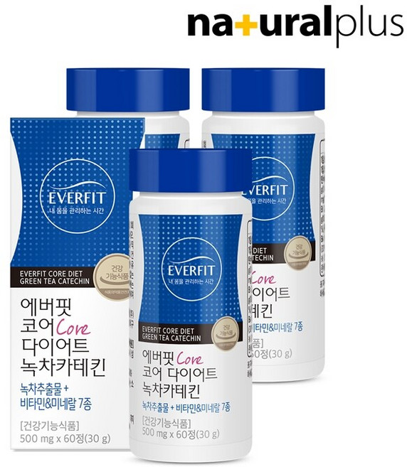 에버핏 코어 다이어트 녹차카테킨, 60정, 3개