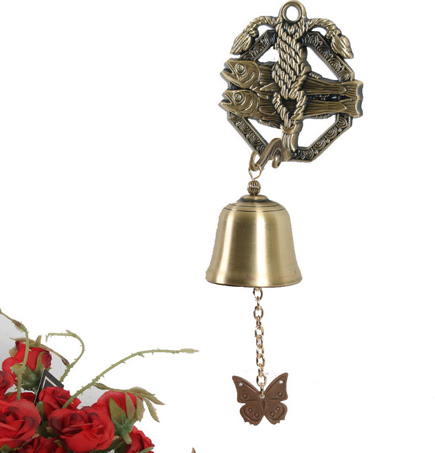 데코스토리 금속으로 만든 풍수에 좋은 액막이 종 명태 장식 북어 종 현관문종 북어종 액막이종, 북어종 작은종