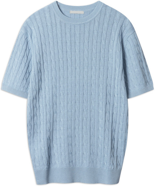 워셔블 케이블 라운드 반팔 니트 (JW631)