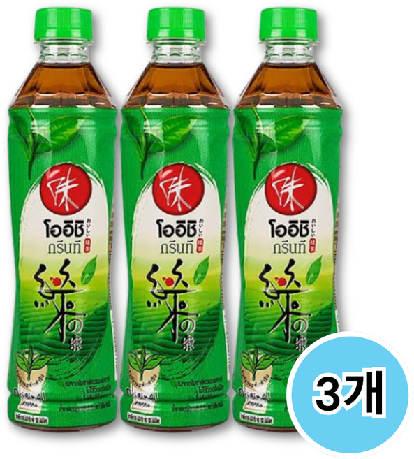 OISHI 오이시 태국음료 그린티 오리지널 380ML, 3개