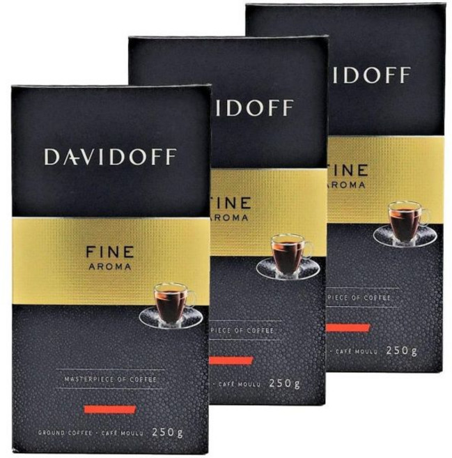 분쇄 커피 그라운드 다비도프 카페 파인 아로마 8.8온스 패키지, 3, 250g, 1개