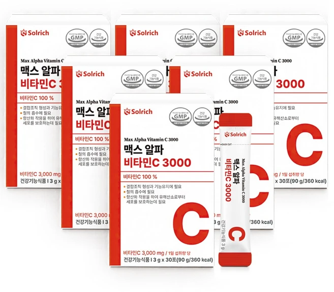 솔리치 맥스 알파 비타민C 3000, 6개, 90g - 쿠팡