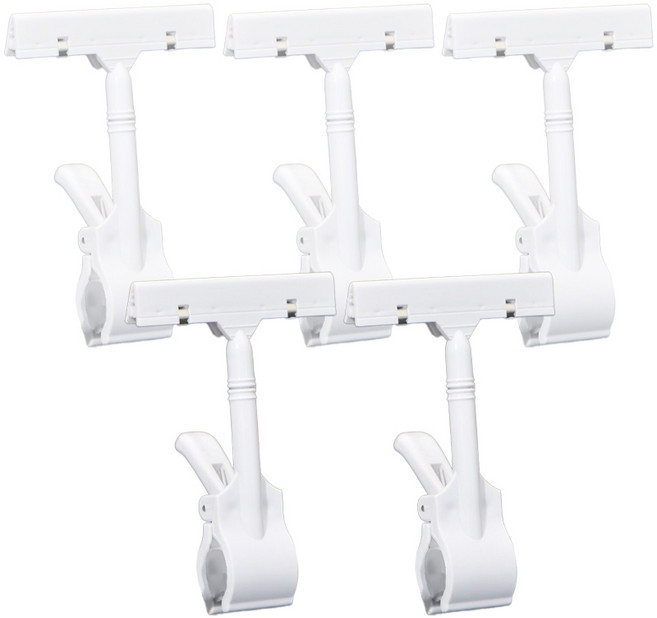 제로리빙 대형 회전형 POP 집게형 쇼클립 가격표 꽂이, 화이트, 5개