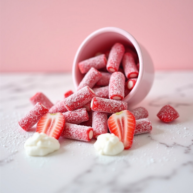 캔디피플 상큼 딸기 요거트맛 람보 스웨덴 스웨디시 젤리 젤라틴 프리, 3개, 100g