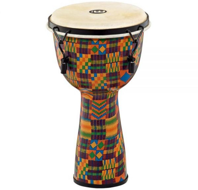 Meinl Percussion FMDJ2-L-G 기계식 튜닝 유리 섬유 Djembe 30.5cm(12인치) 염소 헤드 - 케냐 퀼트, 1개