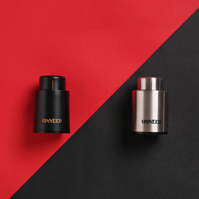 르테크 와인 스토퍼 진공 마개, 매트블랙, 1개