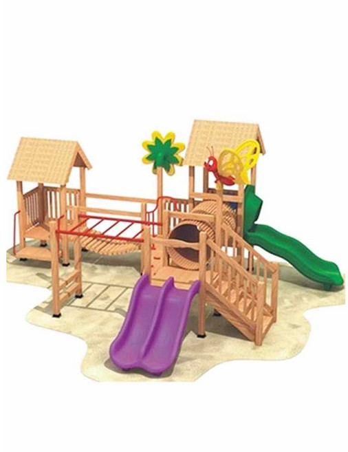 원목 미끄럼틀 실외 야외 놀이터 키즈 카페 공간대여, 1개, 회색 (국내 운송 및 설치)