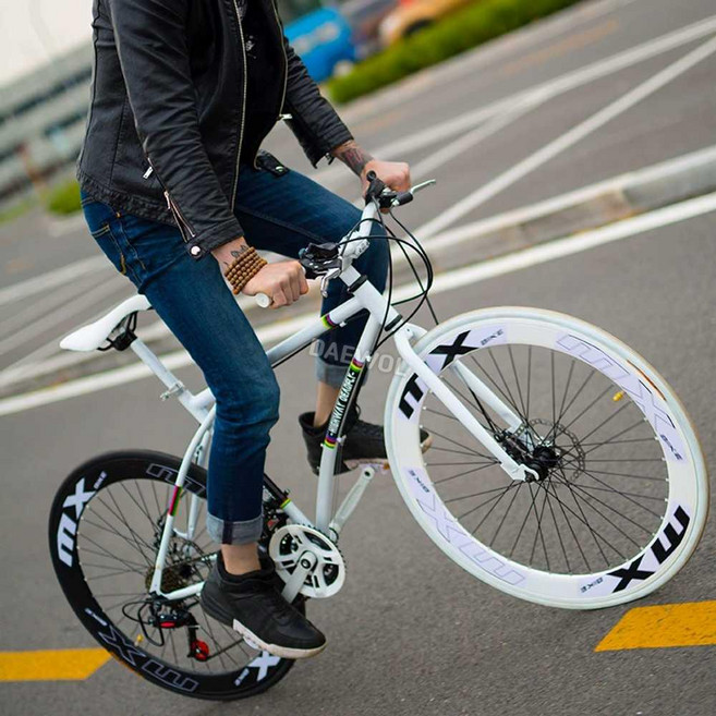 입문용 로드자전거 가성비 로드 바이크 자전거 학생용, 1개, 상세 페이지 참고, 신형 7단 30칼라 파흰