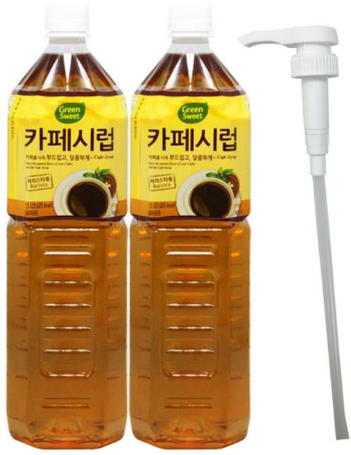 대상 카페시럽 +펌프 커피시럽, 1.5L, 2개