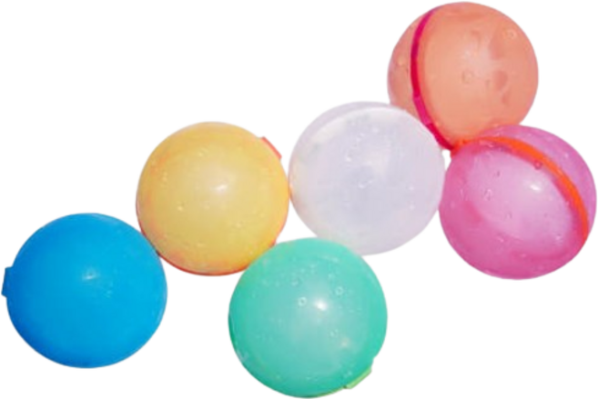 KC인증 재사용가능 자석 물풍선 물놀이 공 6p, 7cm, 6색, 1개