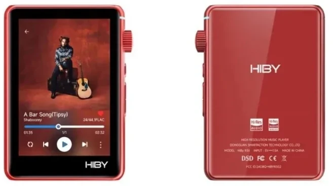 HiBy R3 II 2025 / Gen 2 음악 플레이어 블루투스 5.1 WiFi MQA16X DSD256 웹 라디오 USB 동글 DAC X1600E, 01 Red-128GB