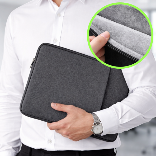 네스트픽 스크래치방지 기모안감 노트북 파우치, 1개, 그레이