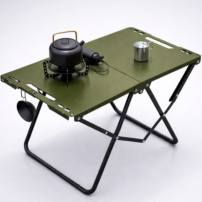 캠프텐버 IGT 휴대용 접이식 캠핑테이블, 밀리터리 그린