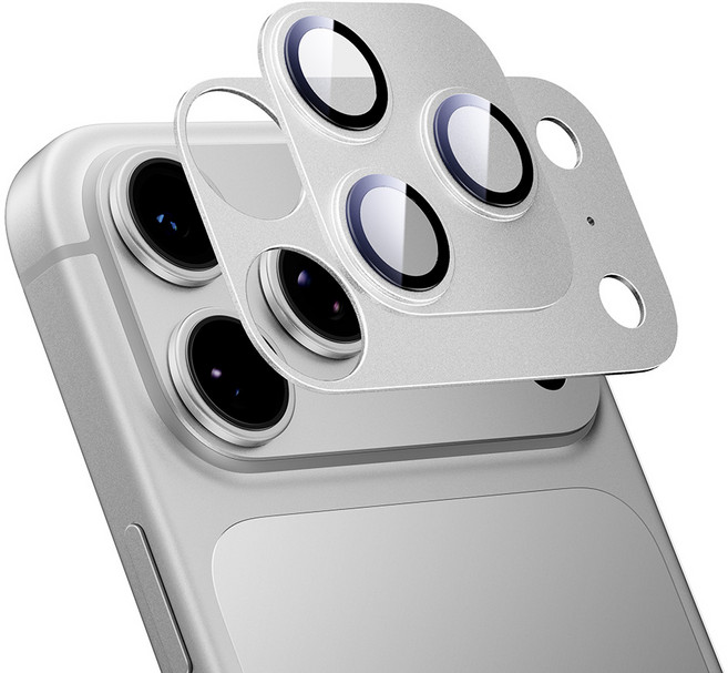 MAGIC JOHN 매직존 마그네틱 메탈 풀커버 카메라 렌즈 강화유리 보호필름 2p 아이폰 호환 가능, 2개