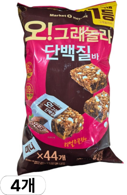 오 그래놀라 단백질바 미니, 540g, 4개