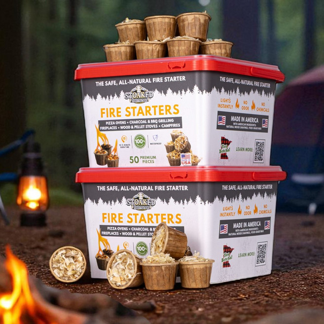 꾸버스 컵케이크 착화제 50P 숯 장작 캠핑 바베큐 불쏘시개 점화제 파이어스타터