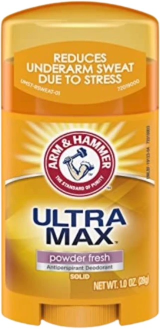 Arm & Hammer UltraMax 고형 땀 억제 데오드란트 남성용 파우더 프레시 28g (1oz) - 쿠팡