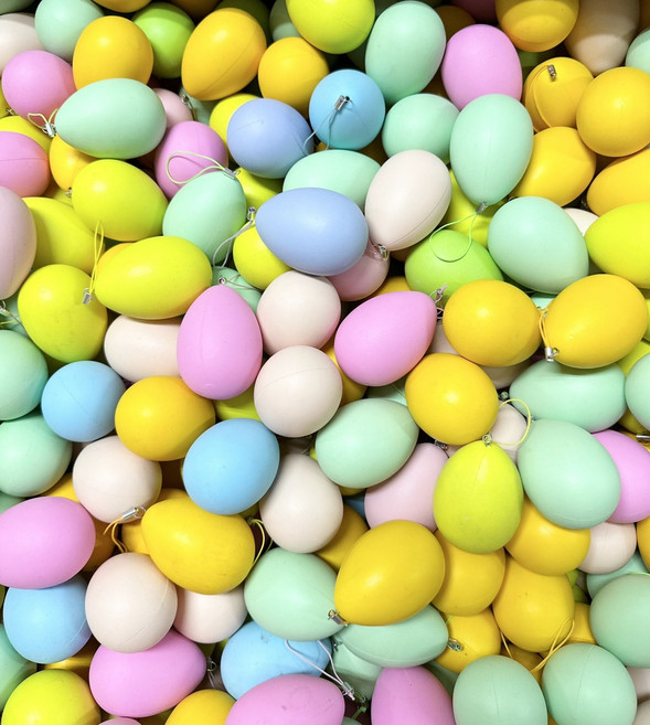 復活節主題 手繪雞蛋 DIY彩繪組 兒童繪畫裝飾品 6cm, 彩色素面, 24個