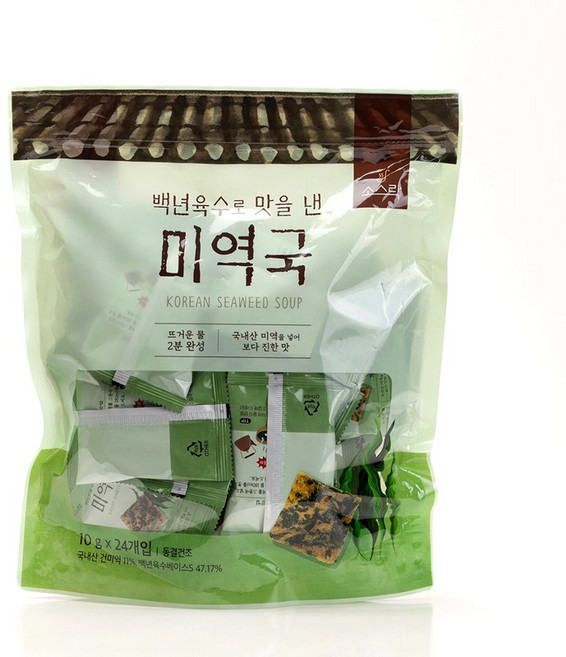 소스락 즉석국 - 백년육수로 맛을 낸 미역국, 24개, 10g