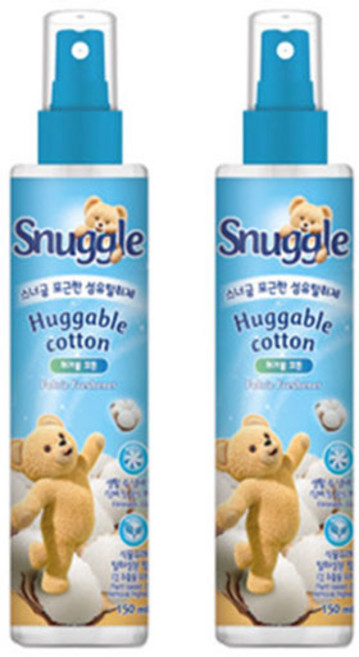 스너글 포근한 섬유탈취제 허거블 코튼 본품, 150ml, 2개