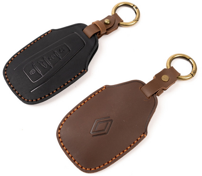 르노 그랑콜레오스 필랑트 전용 프리미엄 가죽 키케이스 키홀더 박스포장, R-001, 블랙