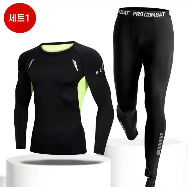 남자 봄 가을 속옷 기모 세트 타이츠 상하의 세트 사이클링 기모 상하의 세트 등산 보온 속옷