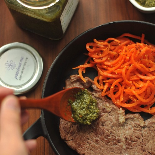 수제 치미추리 소스 깻잎 페스토 남미식 스테이크 소스 280g, 1개