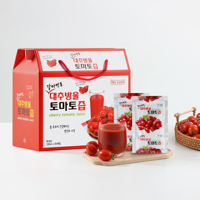 갈아 만든 대추방울토마토즙, 50개, 120ml