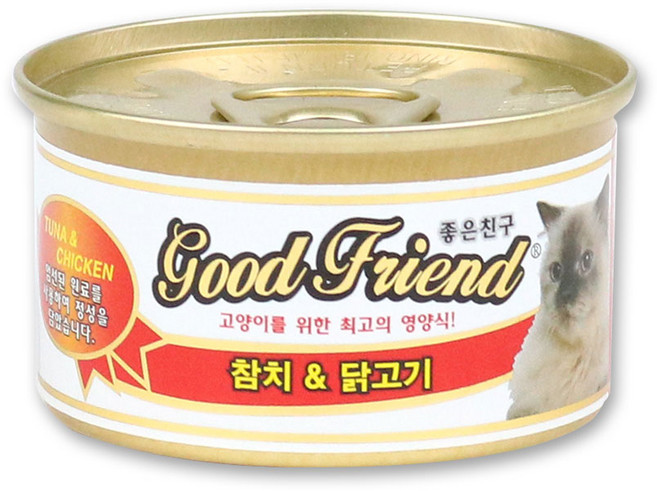 굿프렌드 고양이 간식캔, 참치 + 치킨 혼합맛, 85g, 24개