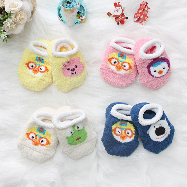 국내생산 KC인증 정품 뽀로로양말 캐릭터 미끄럼방지 수면덧신 수면양말 영유아 아기 키즈 어린이집 선물 겨울덧신 2족세트