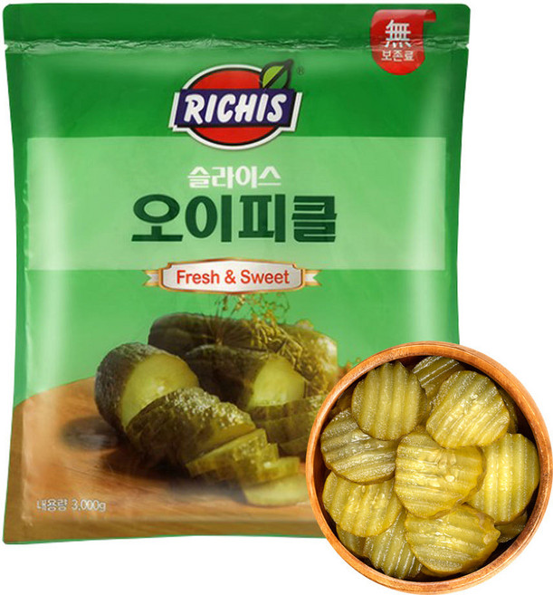 리치스 슬라이스 오이피클 파우치, 3kg, 1개