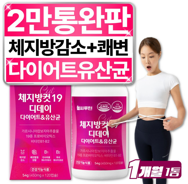 헬씨루틴 체지방컷 19 디데이 다이어트 유산균, 1개, 120정