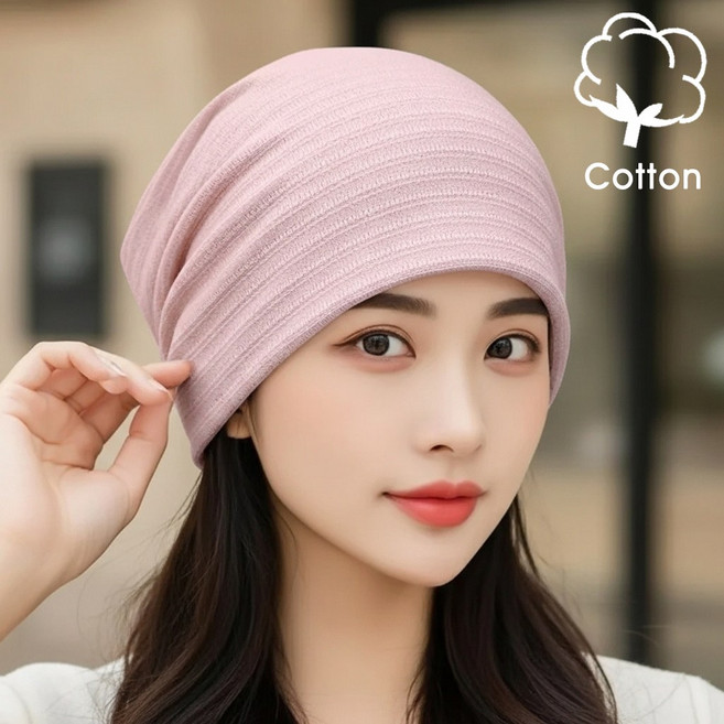 부드러운 비니모자 항암모자 사계절 순면 남녀공용 통기성 좋은 편한모자