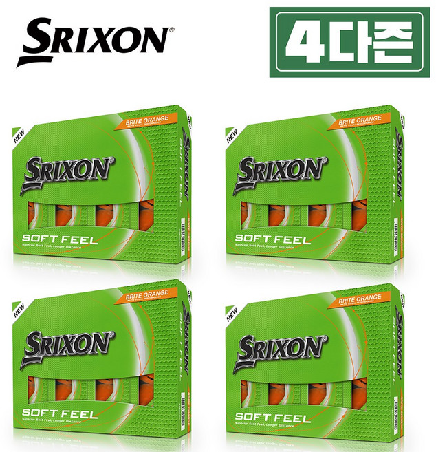 스릭슨 2025 소프트 필 14 2피스 골프볼 2더즌, 오렌지, 4개, 12개입