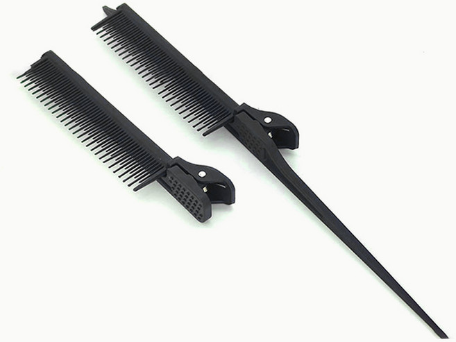 salimm 내고온 다용도 고데기 매직 집게빗 컷트빗 꼬리빗 헤어브러쉬, 2개, 블랙(숏형+롱형)
