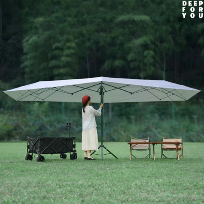 딥포유 원터치 타프 대형 캠핑 파라솔 접이식 2in1 그늘막 썬쉐이드, 실버코팅, 기본형