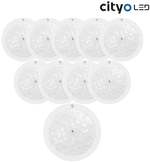 씨티오 LED원형센서등 15W, 주광색, 10개