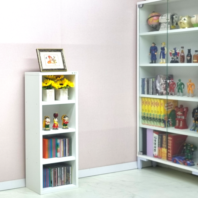 드림퍼니처 슬림780 깊이19cm 4단 CD장식장 피규어 진열장 다용도 수납장 틈새장 소품 정리함 코너장 수납가구, 슬림780 깊이19cm가로30cm4단cd 화이트