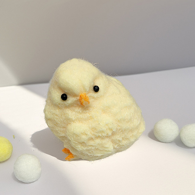 귀여운 병아리 촉감놀이 주물럭 찐득볼 젤리볼 클레이 답례품 오독오독 쫀득말랑이 스트레스해소 장난감 귀여운 부드러운 털 촉감의 스트레스 해소 장난감, 병아리 9cm/130g, 1개