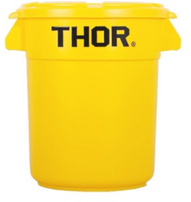 트러스트 원형 컨테이너 23L Yellow, 23L원형덮개, 1개