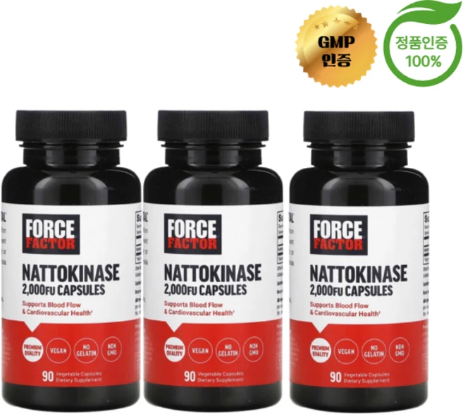 2+1 포스 팩터 나토키나아제 2000FU 혈액 순환 보조제 캡슐 90정, 3개 - 쿠팡