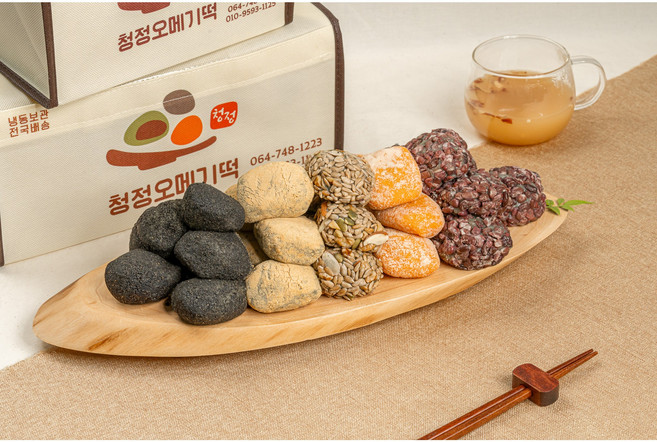 제주 청정 오메기떡 2종 혼합형 세트, 55g, 팥+귤, 50개