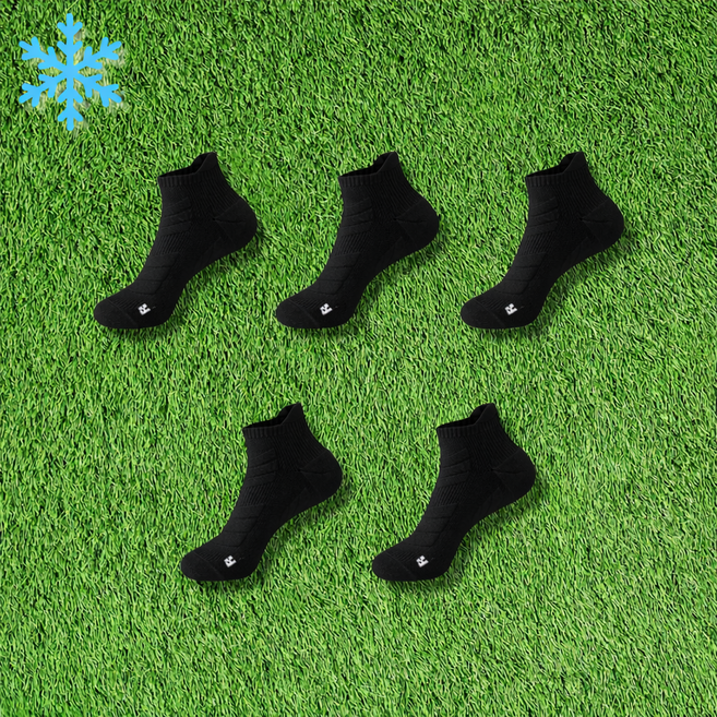 피피유피피 논슬립 완벽접지 런닝양말, 5개, 블랙