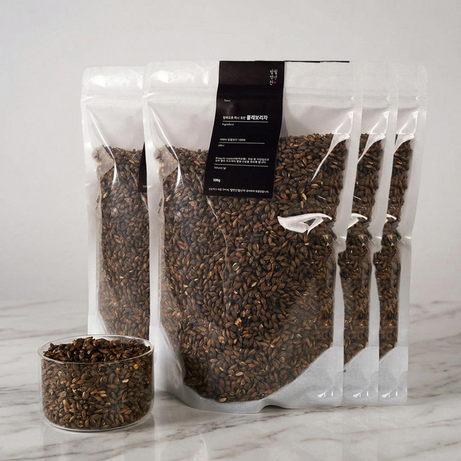 방앗간청년 국산보리 쪄서 볶은 블랙보리차 데일리음료 건강음료 구수한맛 순한맛 수분보충 압력으로 추천템 500g 3개