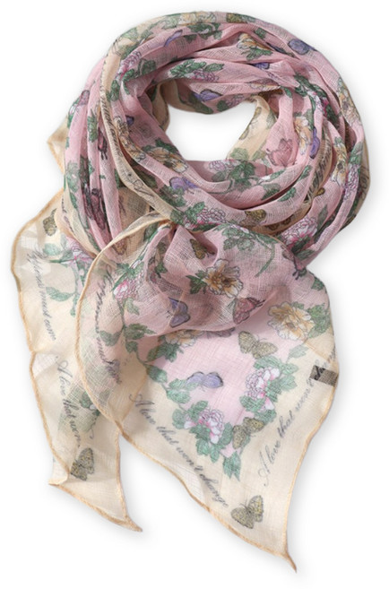 메리앤유 나비꽃 나염 소프트 거즈 롱 스카프 국산