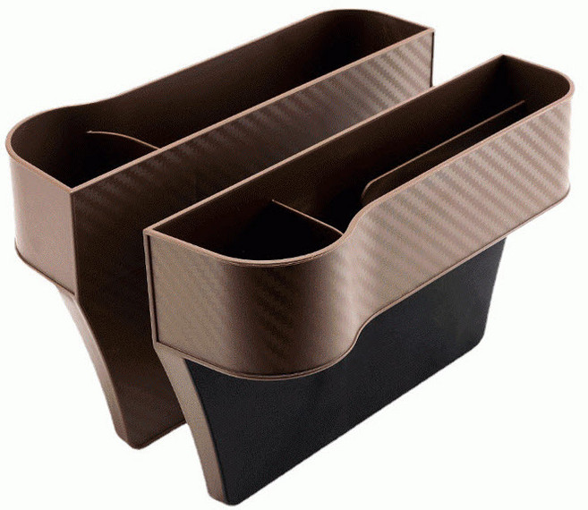 TheLife 자동차 콘솔 옆 틈새 수납함 좌우 1세트, 브라운, 1개