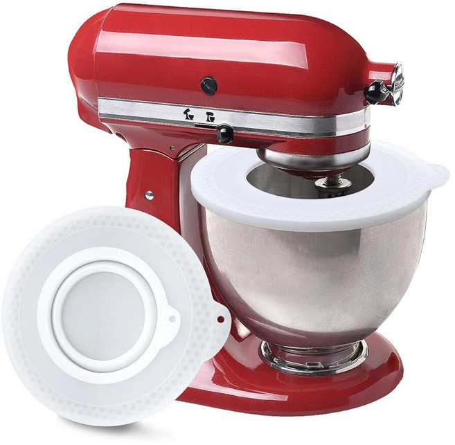 GABRELLA KitchenAid 4.5-5쿼트 틸트 헤드 스탠드 믹서 볼과 호환되는 실리콘 볼 커버 재료가 쏟아지는 것을 방지하는 믹서용 주방 보조 커버 (화이트) 316, 4.5-5QT (화이트)