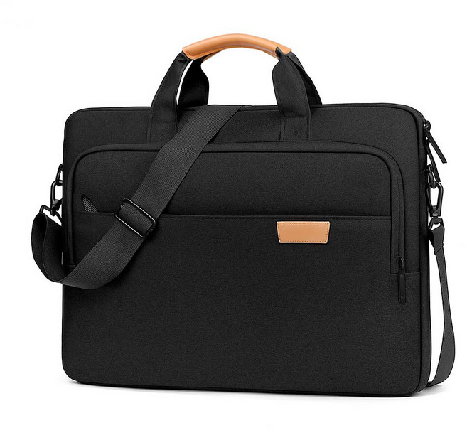 온니아 고급 남성용 숄더 노트북가방 슬림형 직장인 대용량 17인치 18인치, 블랙