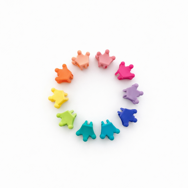 렛츠독 강아지 알록이 헤어핀 미간핀 앞머리 집게핀 세트, 1개, 알록이 미니왕관 10P